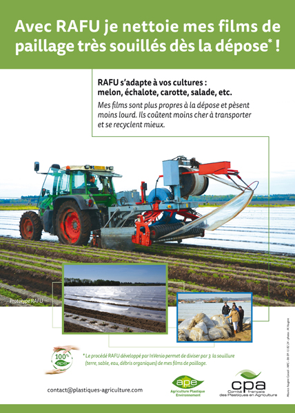 recherche et développement en plasticulture - RAFU : Campagne RAFU 2016 - Réussir Fruits et Légumes aout 2016 (Réalisation MFC)