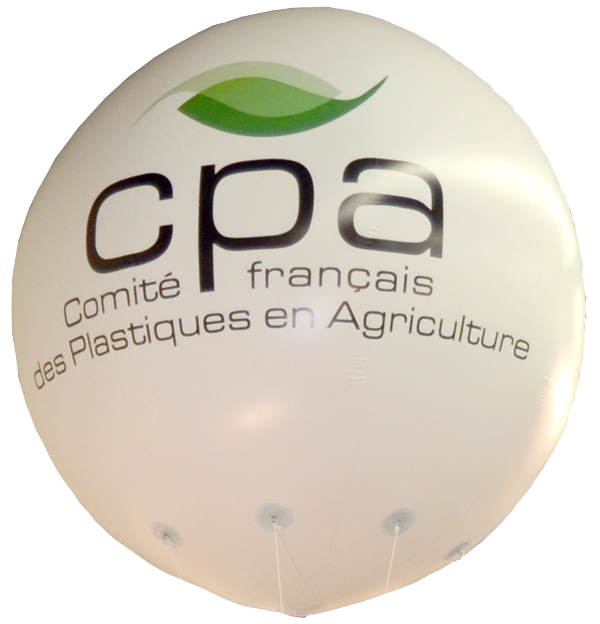 Comité des Plastiques en Agriculture : ballon enseigne du stand SIVAL